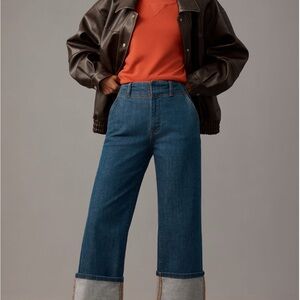 Anthropology The Maisy relaxed cuff mid-rise straight-leg jeans by Pilcro Sz 32P